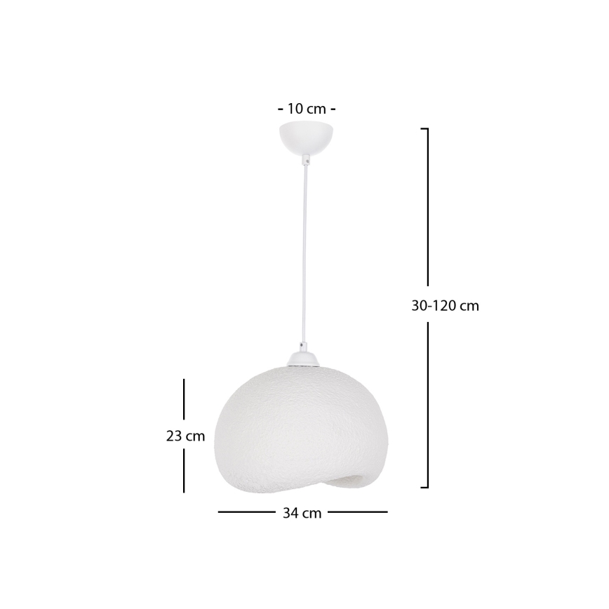Brilagi - Lámpara colgante con cable WABI SABI 1xE27/40W/230V diámetro 34 cm blanca