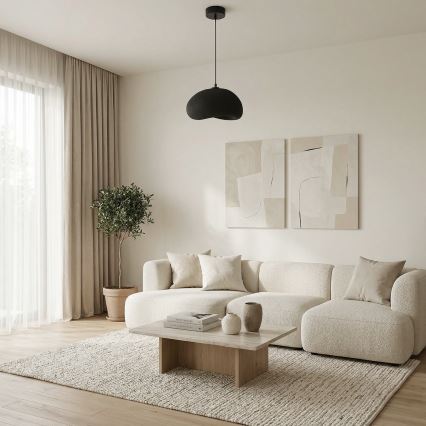 Brilagi - Lámpara colgante con cable WABI SABI 1xE27/40W/230V, diámetro 35 cm, negra