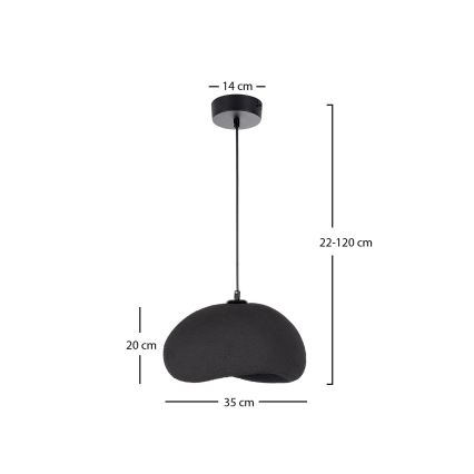 Brilagi - Lámpara colgante con cable WABI SABI 1xE27/40W/230V, diámetro 35 cm, negra