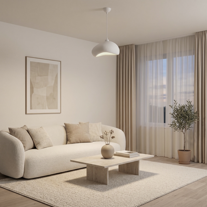 Brilagi - Lámpara colgante con cable WABI SABI 1xE27/40W/230V Ø 32 cm blanca
