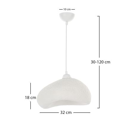 Brilagi - Lámpara colgante con cable WABI SABI 1xE27/40W/230V Ø 32 cm blanca