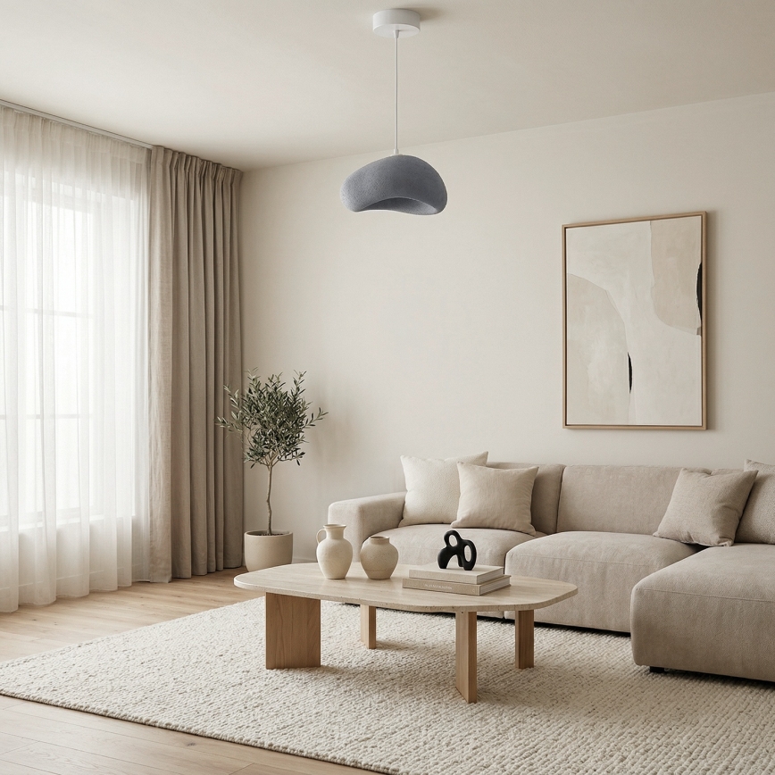 Brilagi - Lámpara colgante con cable WABI SABI 1xE27/40W/230V Ø 35 cm gris