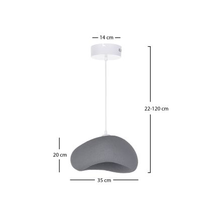 Brilagi - Lámpara colgante con cable WABI SABI 1xE27/40W/230V Ø 35 cm gris