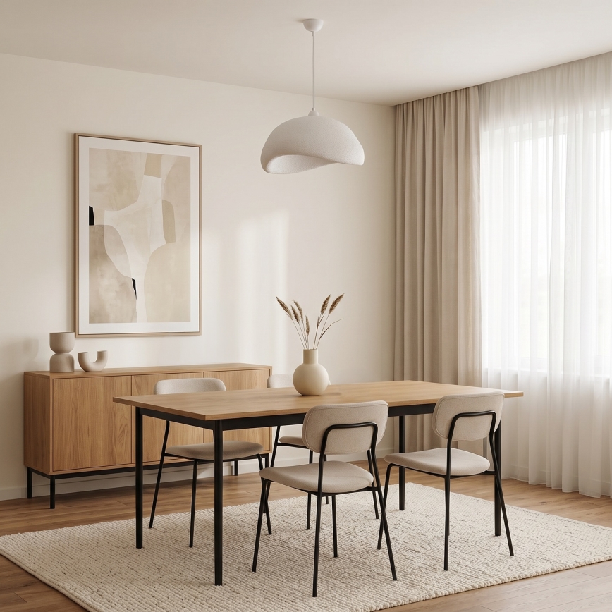 Brilagi - Lámpara colgante con cable WABI SABI 1xE27/40W/230V Ø 42 cm blanca