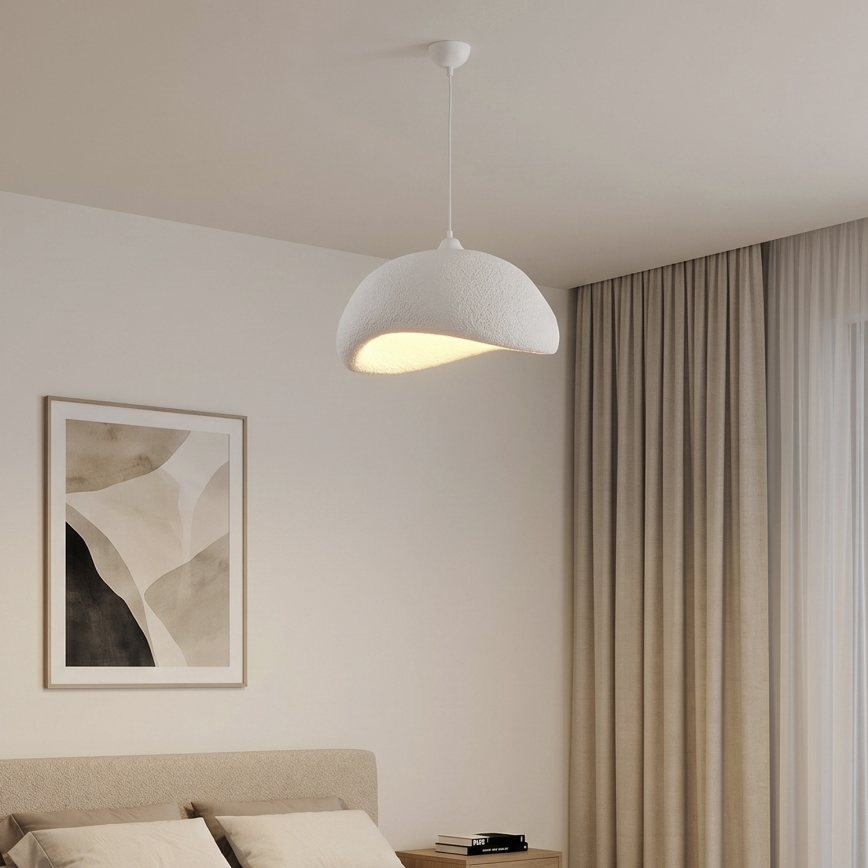 Brilagi - Lámpara colgante con cable WABI SABI 1xE27/40W/230V Ø 42 cm blanca
