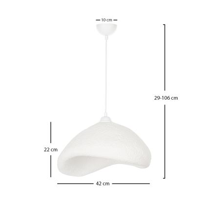 Brilagi - Lámpara colgante con cable WABI SABI 1xE27/40W/230V Ø 42 cm blanca