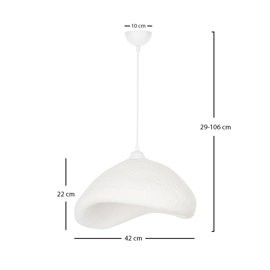 Brilagi - Lámpara colgante con cable WABI SABI 1xE27/40W/230V Ø 42 cm blanca