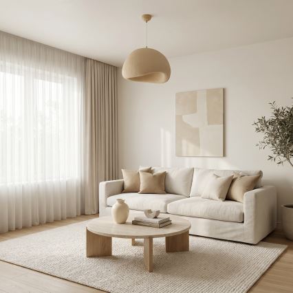 Brilagi - Lámpara colgante con cable WABI SABI 1xE27/40W/230V Ø 50 cm beige