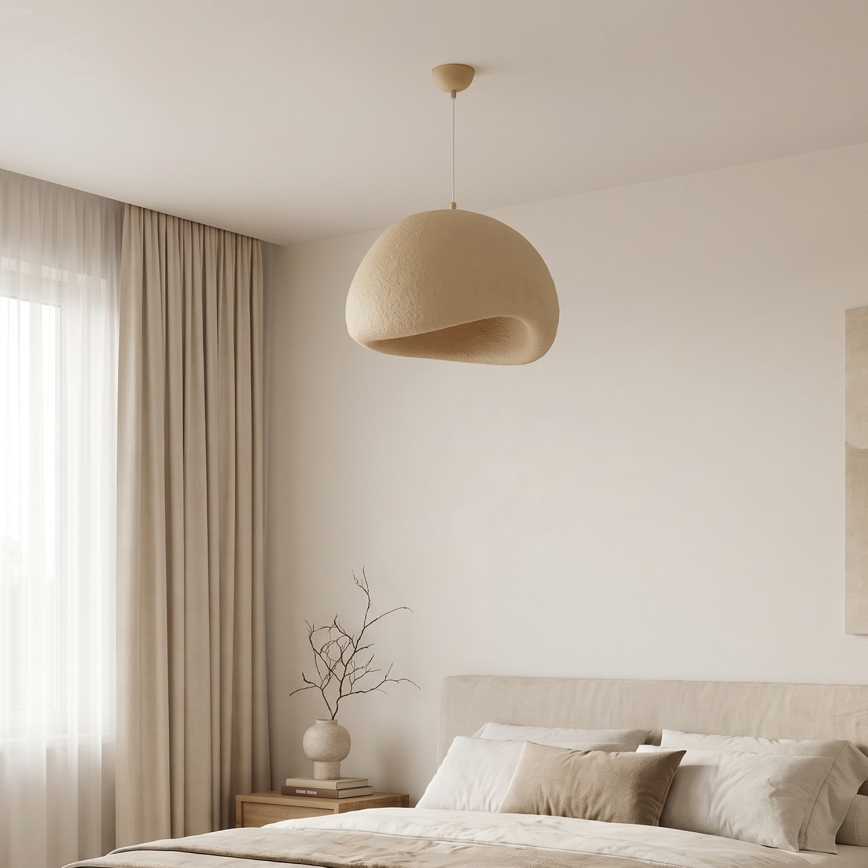 Brilagi - Lámpara colgante con cable WABI SABI 1xE27/40W/230V Ø 50 cm beige