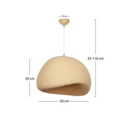 Brilagi - Lámpara colgante con cable WABI SABI 1xE27/40W/230V Ø 50 cm beige