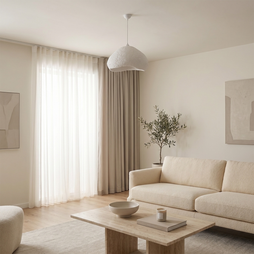 BRILAGI - Lámpara colgante con cable WABI SABI 1xE27/40W/230V Ø 50 cm blanca
