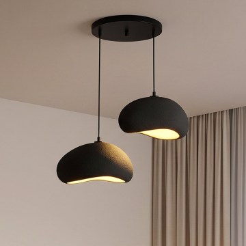 Brilagi - Lámpara colgante con cable WABI SABI 2xE27/40W/230V diámetro de 60 cm negra