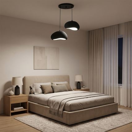 BRILAGI - Lámpara colgante con cable WABI SABI 2xE27/40W/230V diámetro de 60 cm negra
