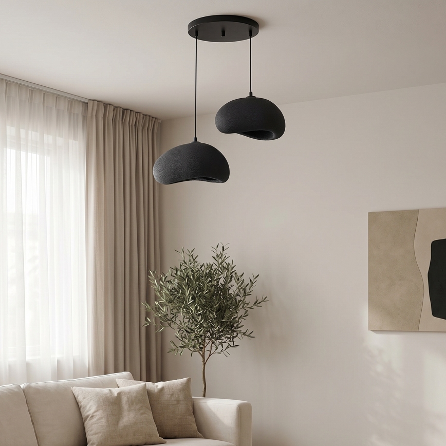 BRILAGI - Lámpara colgante con cable WABI SABI 2xE27/40W/230V diámetro de 60 cm negra