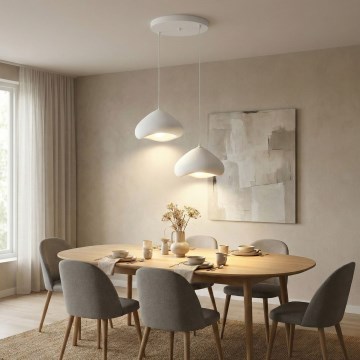 Brilagi - Lámpara colgante con cable WABI SABI 2xE27/40W/230V Ø 45 cm blanca