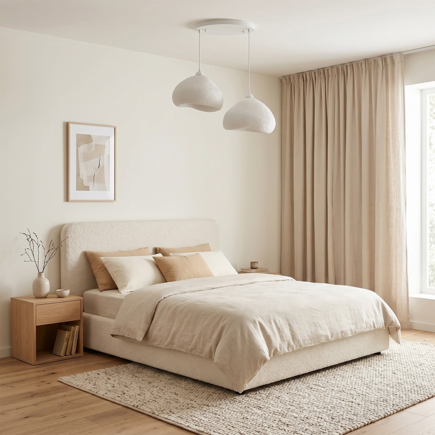 Brilagi - Lámpara colgante con cable WABI SABI 2xE27/40W/230V Ø 45 cm blanca