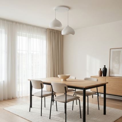 Brilagi - Lámpara colgante con cable WABI SABI 2xE27/40W/230V Ø 45 cm blanca
