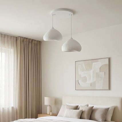 Brilagi - Lámpara colgante con cable WABI SABI 2xE27/40W/230V Ø 45 cm blanca