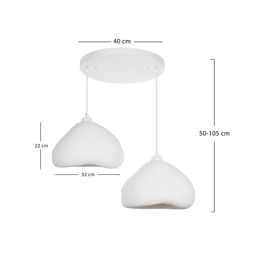 Brilagi - Lámpara colgante con cable WABI SABI 2xE27/40W/230V Ø 45 cm blanca