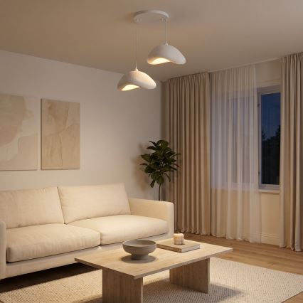 Brilagi - Lámpara colgante con cable WABI SABI 2xE27/40W/230V Ø 74 cm blanca
