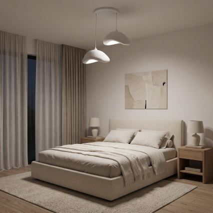Brilagi - Lámpara colgante con cable WABI SABI 2xE27/40W/230V Ø 74 cm blanca