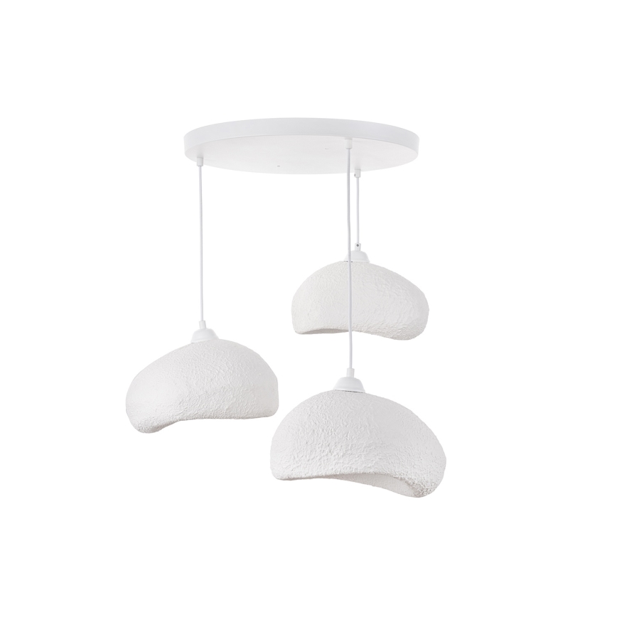 Brilagi - Lámpara colgante con cable WABI SABI 3xE27/40W/230V diámetro 60 cm blanca