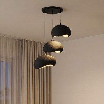 Brilagi - Lámpara colgante con cable WABI SABI 3xE27/40W/230V Ø 60 cm negra
