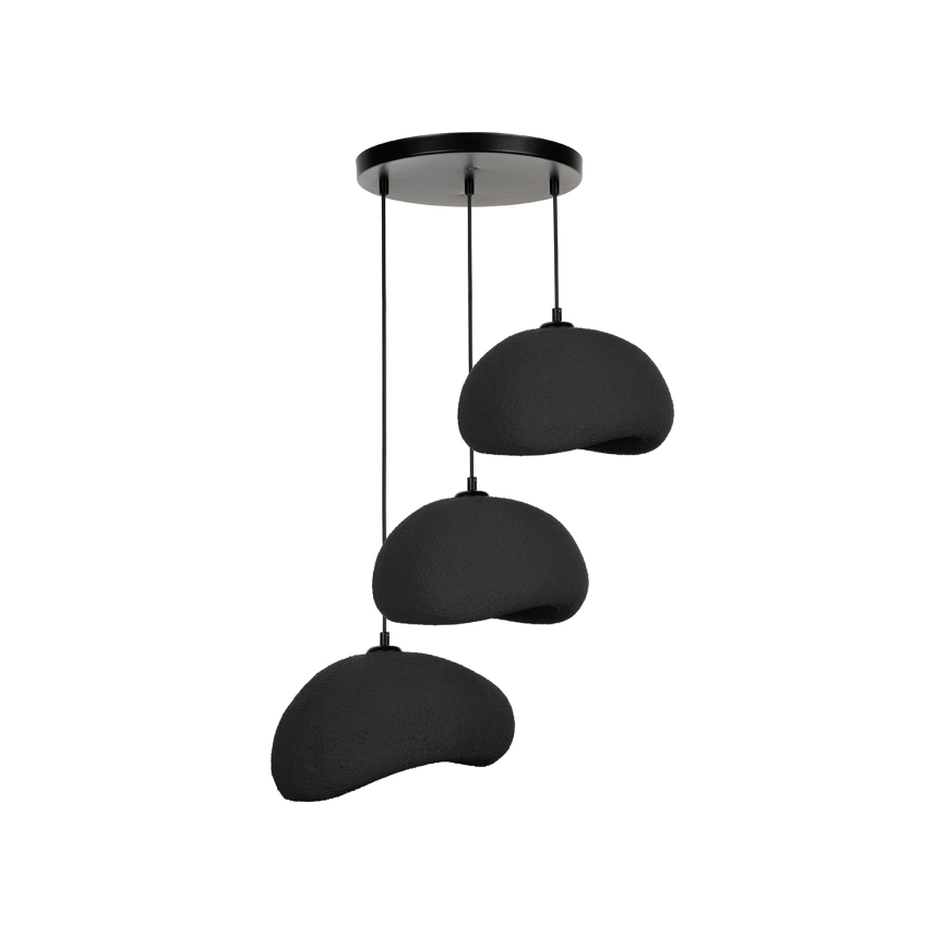 Brilagi - Lámpara colgante con cable WABI SABI 3xE27/40W/230V Ø 60 cm negra