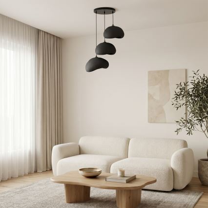 Brilagi - Lámpara colgante con cable WABI SABI 3xE27/40W/230V Ø 60 cm negra
