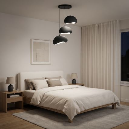 Brilagi - Lámpara colgante con cable WABI SABI 3xE27/40W/230V Ø 60 cm negra