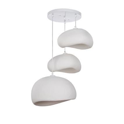 Brilagi - Lámpara colgante con cable WABI SABI 3xE27/40W/230V Ø 76 cm blanca