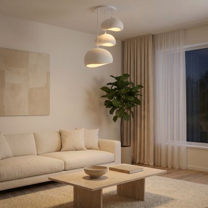 Brilagi - Lámpara colgante con cable WABI SABI 3xE27/40W/230V Ø 76 cm blanca