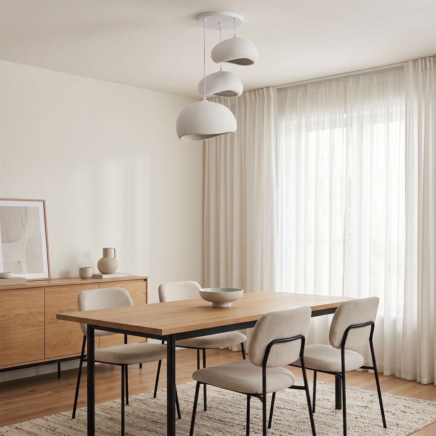 Brilagi - Lámpara colgante con cable WABI SABI 3xE27/40W/230V Ø 76 cm blanca