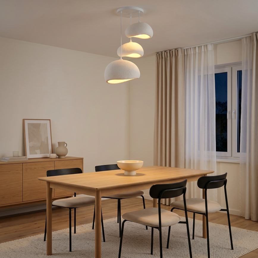 Brilagi - Lámpara colgante con cable WABI SABI 3xE27/40W/230V Ø 76 cm blanca