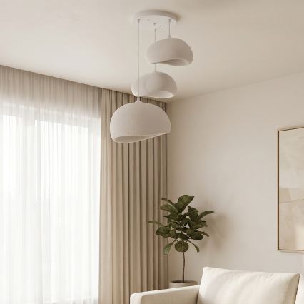 Brilagi - Lámpara colgante con cable WABI SABI 3xE27/40W/230V Ø 76 cm blanca
