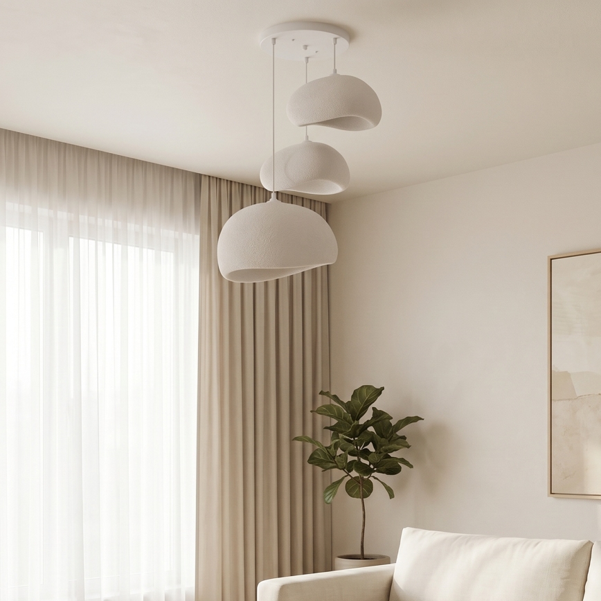 Brilagi - Lámpara colgante con cable WABI SABI 3xE27/40W/230V Ø 76 cm blanca