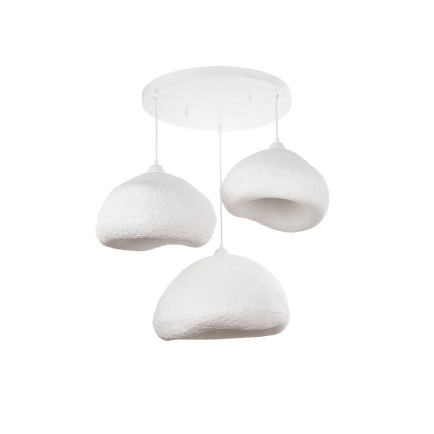 Brilagi - Lámpara colgante con cable WABI SABI 3xE27/40W/230V Ø 82 cm blanca