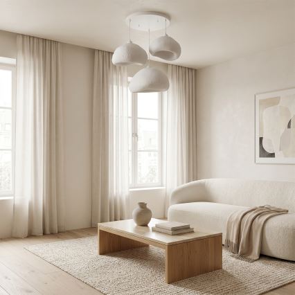 Brilagi - Lámpara colgante con cable WABI SABI 3xE27/40W/230V Ø 82 cm blanca