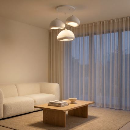 Brilagi - Lámpara colgante con cable WABI SABI 3xE27/40W/230V Ø 82 cm blanca