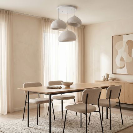 Brilagi - Lámpara colgante con cable WABI SABI 3xE27/40W/230V Ø 82 cm blanca