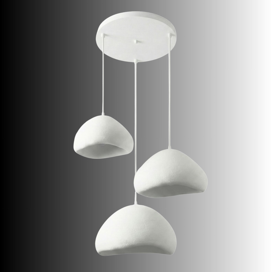 Brilagi - Lámpara colgante con cable WABI SABI 3xE27/40W/230V Ø 82 cm blanca