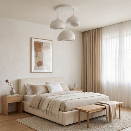 Brilagi - Lámpara colgante con cable WABI SABI 3xE27/40W/230V Ø 82 cm blanca