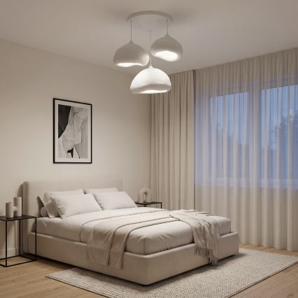 Brilagi - Lámpara colgante con cable WABI SABI 3xE27/40W/230V Ø 82 cm blanca