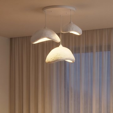 Brilagi - Lámpara colgante con cable WABI SABI 3xE27/40W/230V, Ø 82 cm, blanca