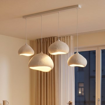 Brilagi - Lámpara colgante con cable WABI SABI 4xE27/40W/230V blanca