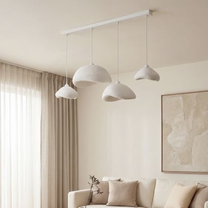 Brilagi - Lámpara colgante con cable WABI SABI 4xE27/40W/230V blanca