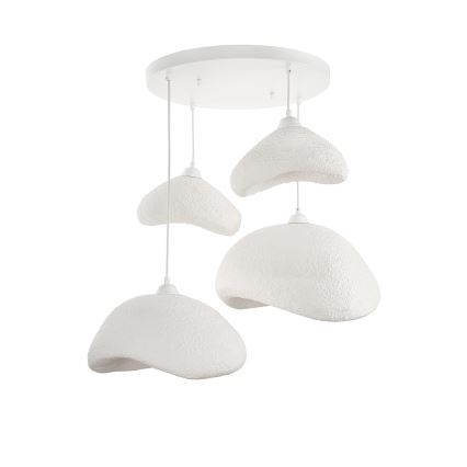 Brilagi - Lámpara colgante con cable WABI SABI 4xE27/40W/230V Ø 90 cm blanca