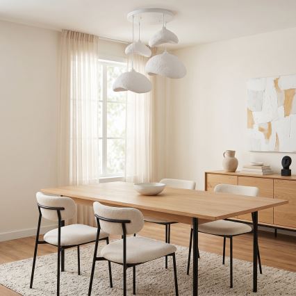 Brilagi - Lámpara colgante con cable WABI SABI 4xE27/40W/230V Ø 90 cm blanca