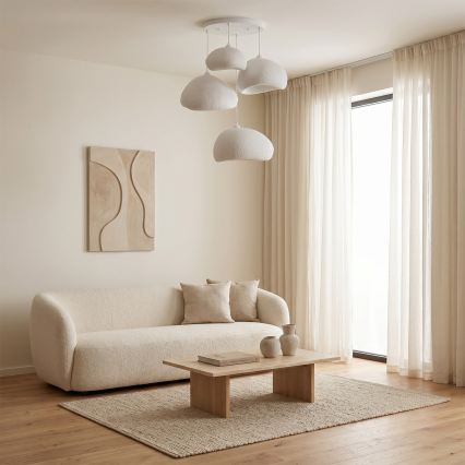 BRILAGI - Lámpara colgante con cable WABI SABI 4xE27/40W/230V Ø 95 cm blanca