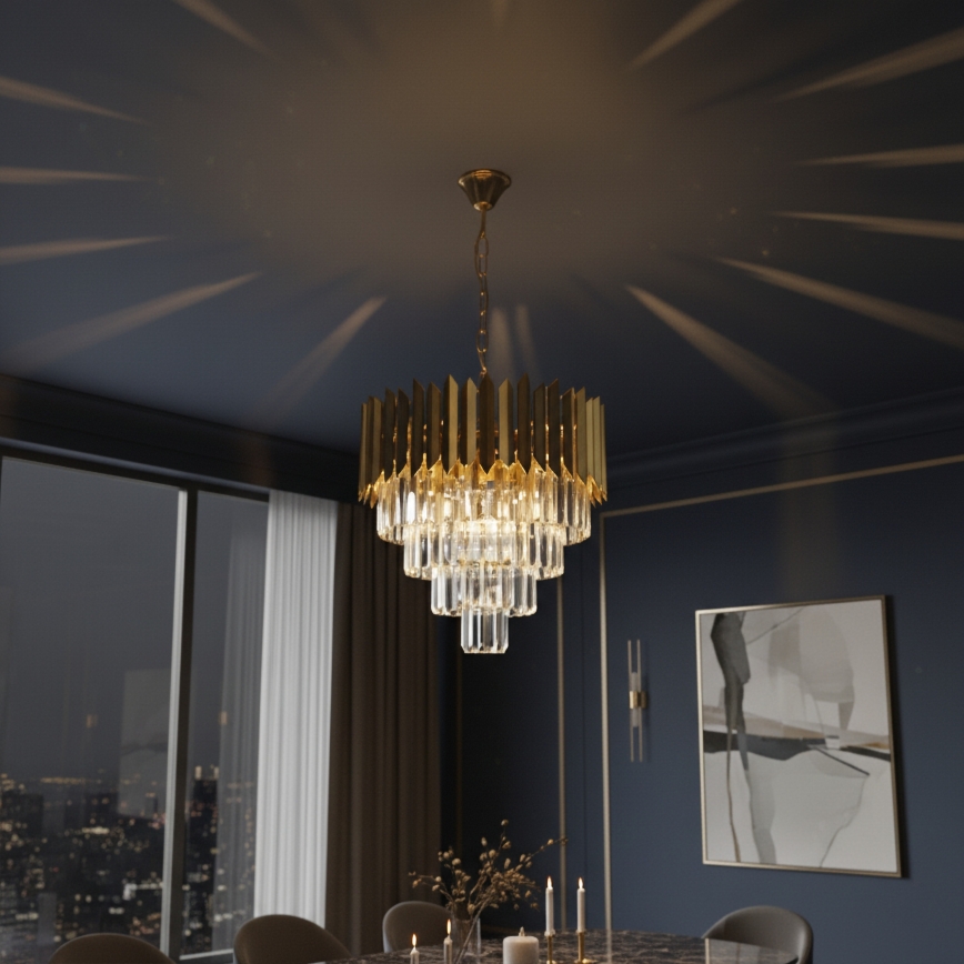 Brilagi - Lámpara colgante con cadena CRISTAL 5xE14/40W/230V diámetro 45 cm